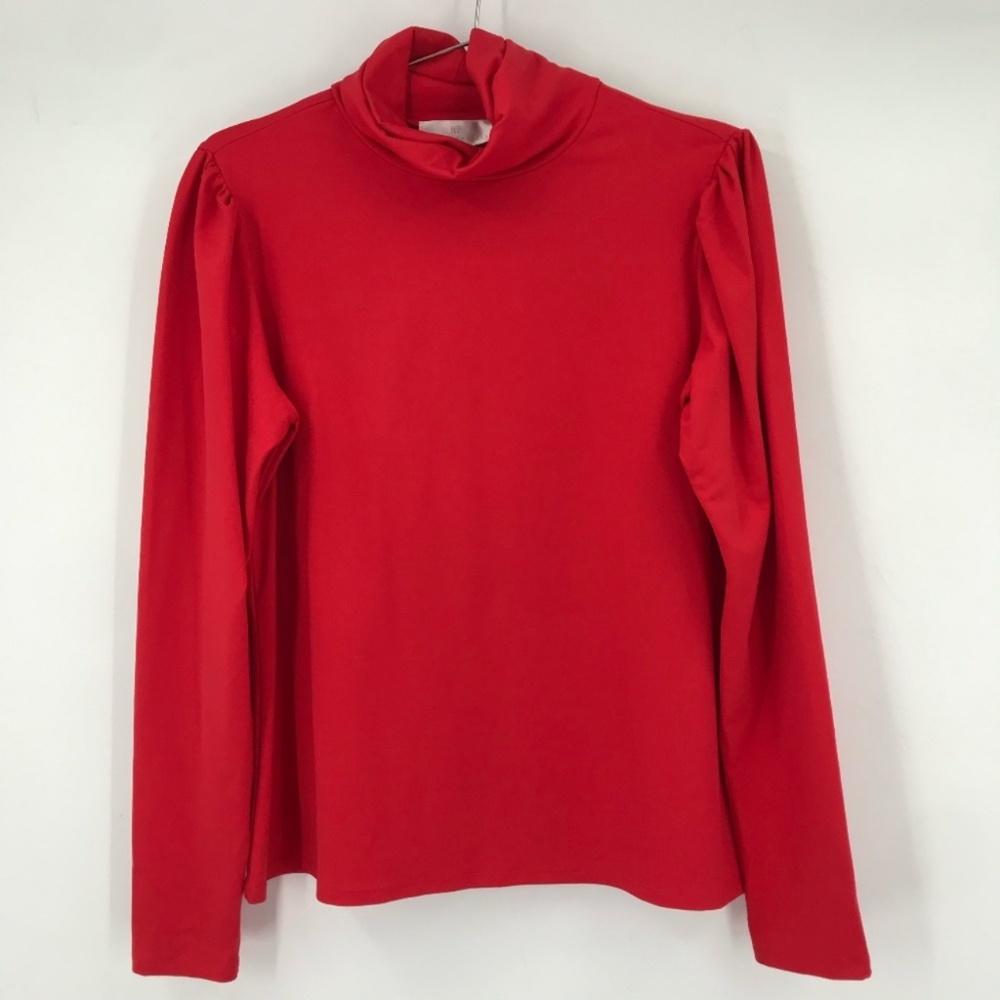 Rachel Parcell Red Long Sleeve Turtleneck Top